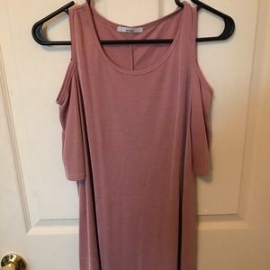 Pink T-shirt Dress with Shoulder Hang